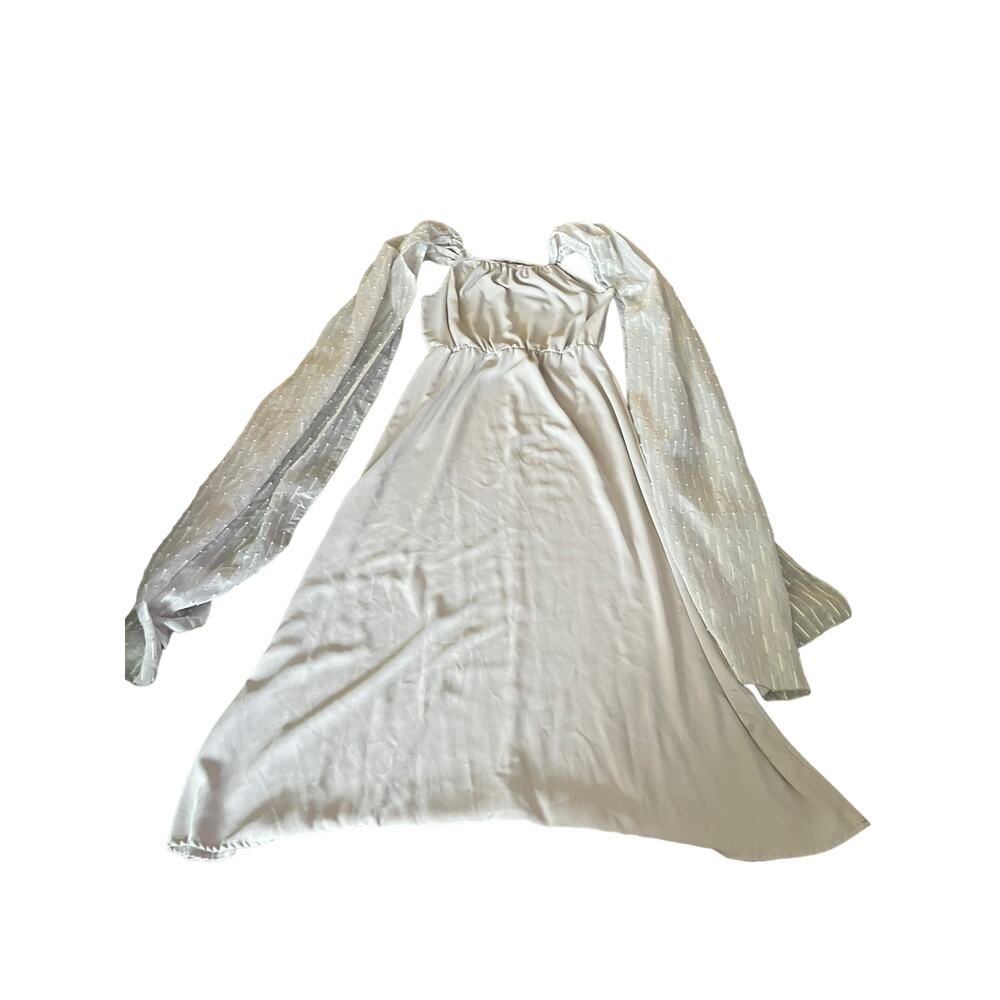 SHEIN Light Purple Light Long Flutter Sleeves Floor Length Dress SzXL - Picture 8 of 9